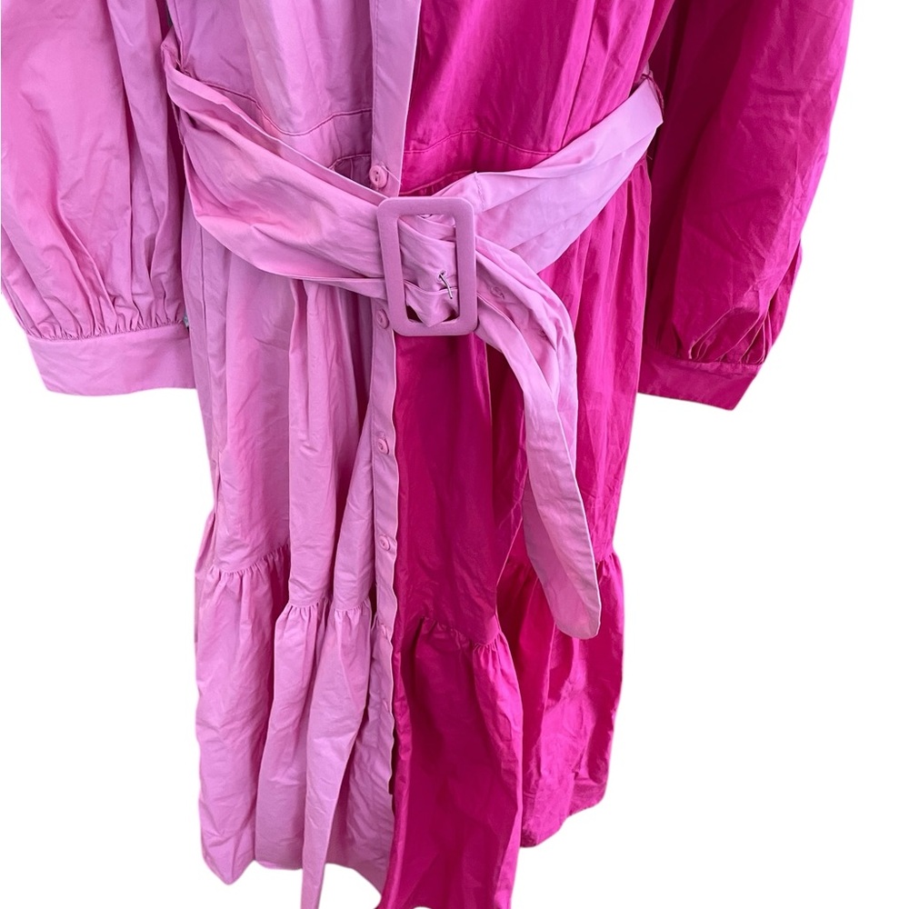 Christopher John Rogers x Target Two-Tone Pink Midi Shirt Dress New With Tags - Picture 5 of 16